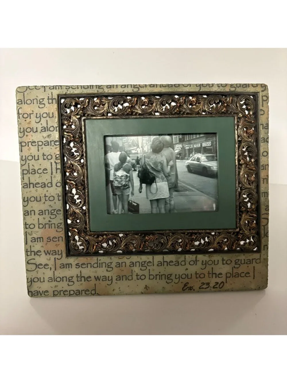 Inspirational Picture Frame 2003 Demdaco by Faith Filigree Bible Verse Vintage